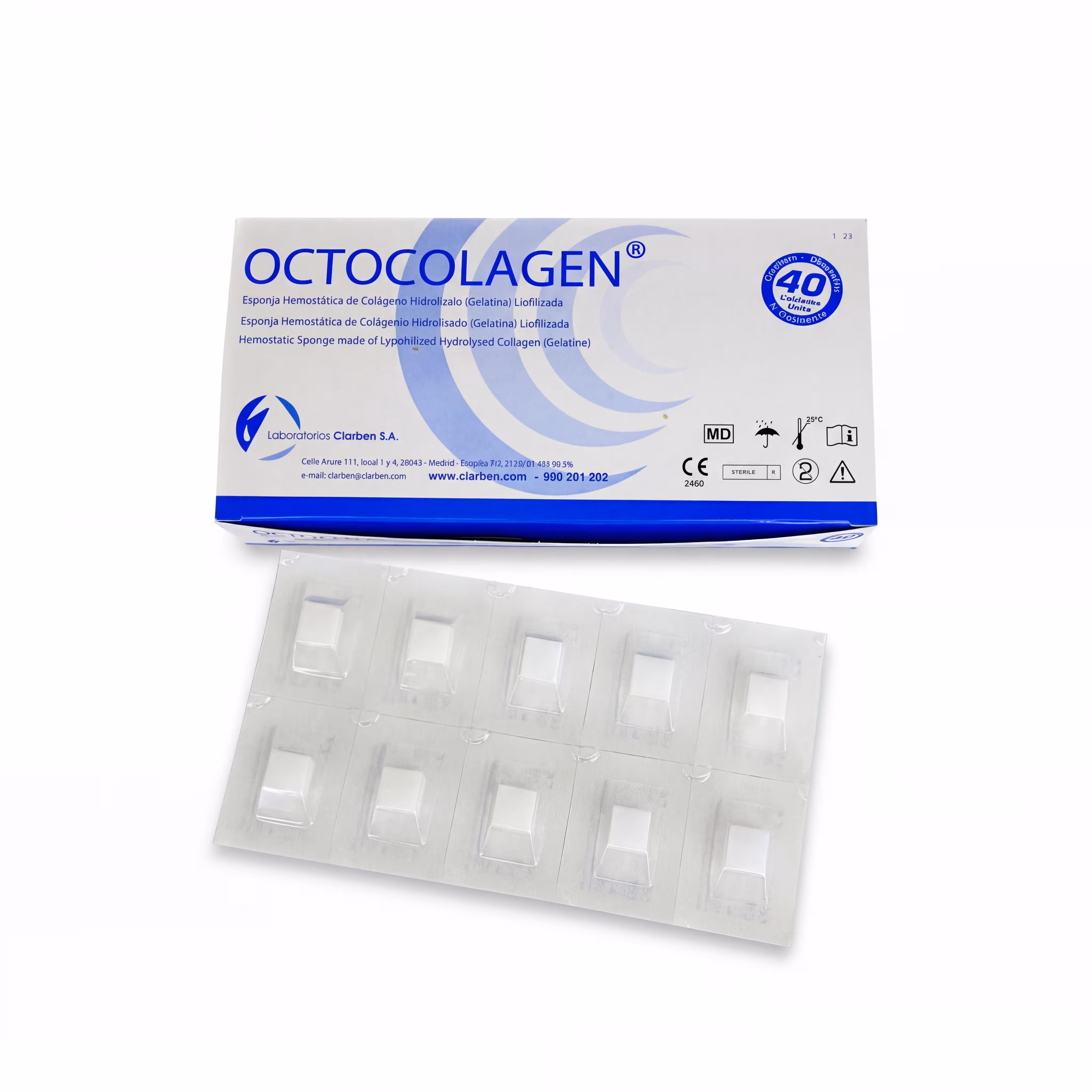 Éponges hémostatiques Octocolagen × 40